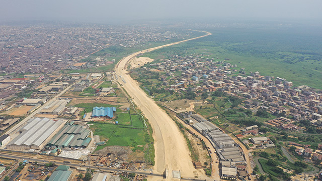 View of embankment leading to Owerri Interchange