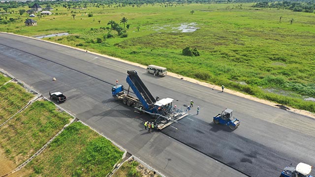 Asaba Site Road Works – Laying of asphalt binder course