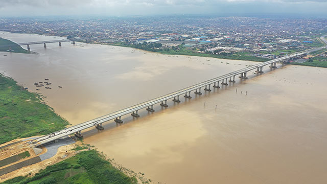 Niger Bridge – View towards first Niger Bridge and Onitsha